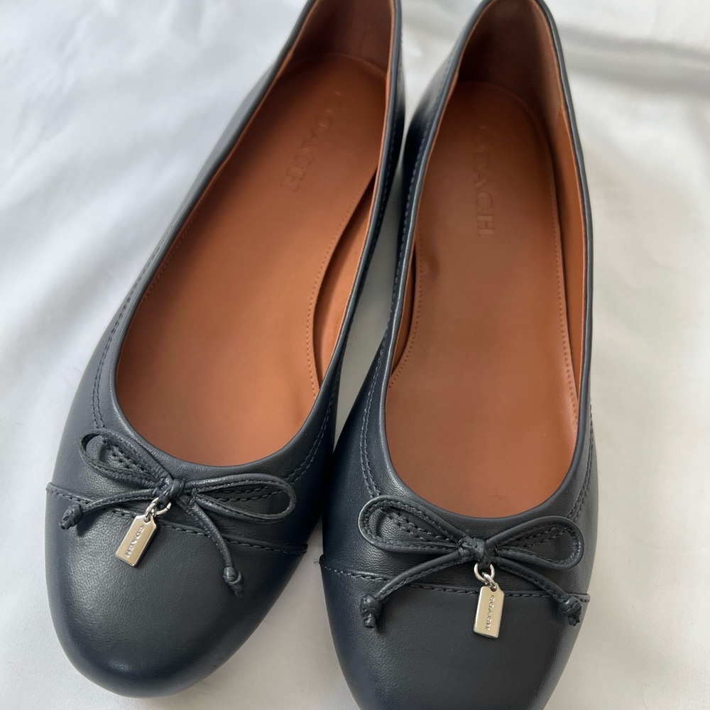 Coach Leather String Tie Ballet Flats size 9.5